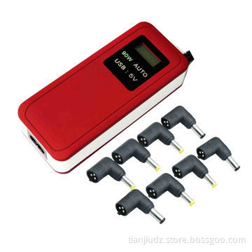 Automatical 90W Universal Multi Connectors AC/DC Charger with LCD/USB, 110 to 24V Input Voltage